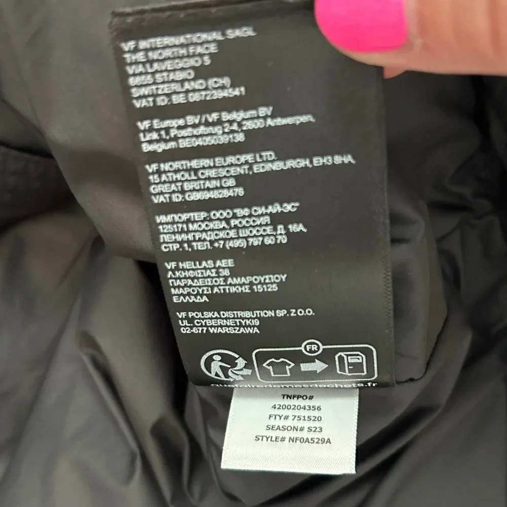 The North Face Puffer Vest Mens XXL Black Down Insulated Quilted Tanium PM Logo